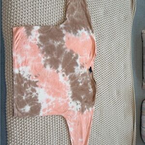 Sanctuary Tie-Dye Sweater in Peach, Brown & White